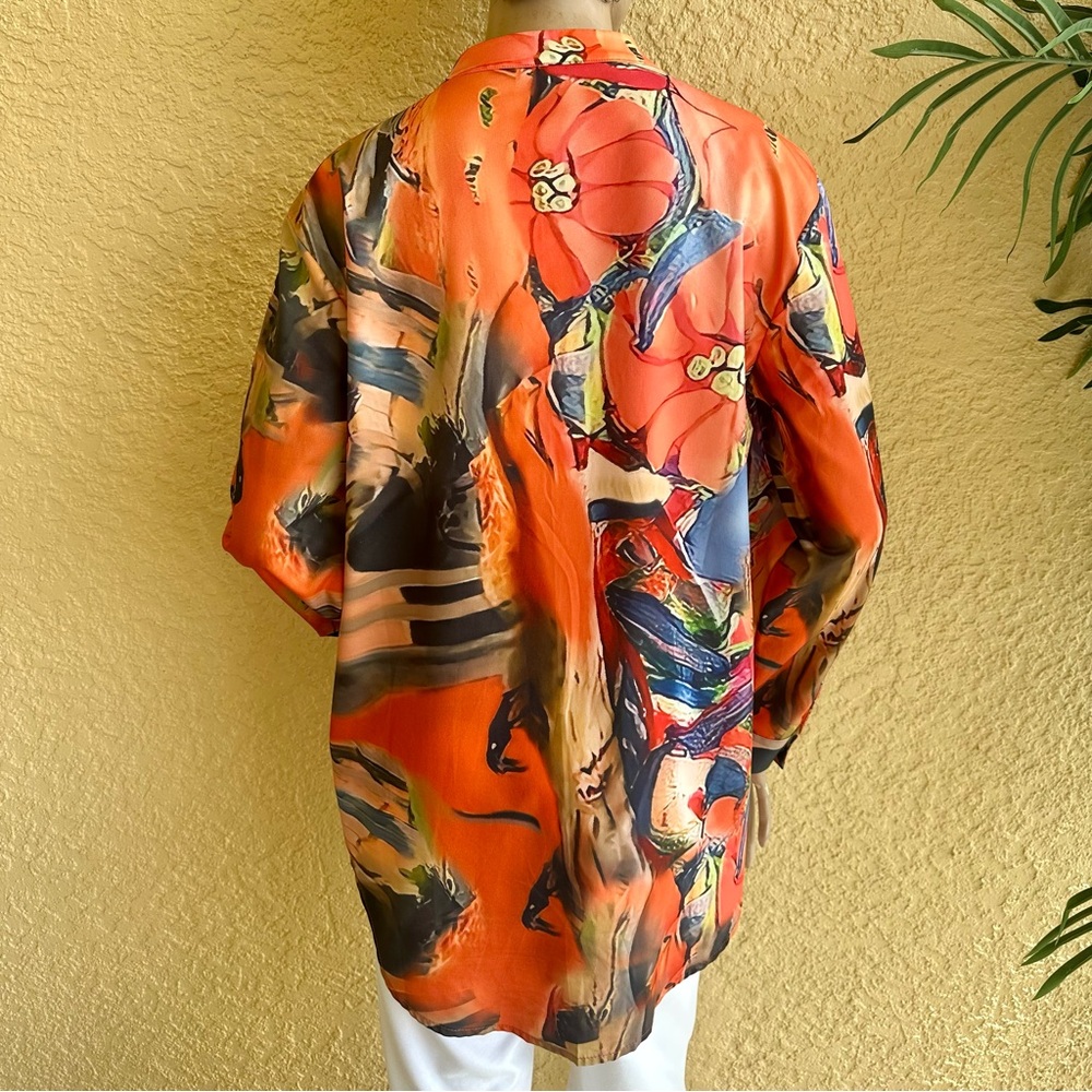 NORACORA orange and multi color blouse - Picture 7 of 10